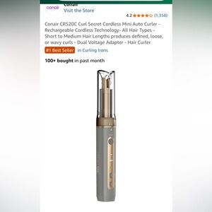 Conair Cordless Hair Curler - Gold and Gray